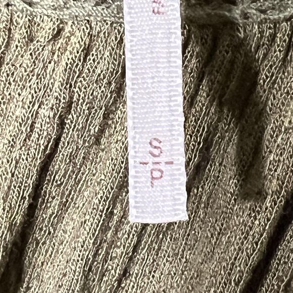 Free People Top Womens Small Green Boho Babydoll Tunic Tank Crinkle Lace Trim - Picture 7 of 13